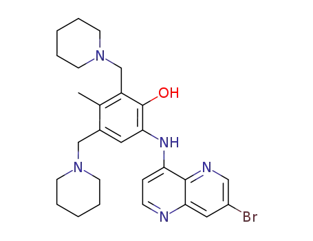 2-(7'-bromo-1',5'-naphthyridin-4'-ylamino)-5-methyl-4,6-bis(piperidin-1-ylmethyl)phenol