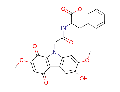 Molecular Structure of 83317-26-4 (2-[2-(6-Hydroxy-2,7-dimethoxy-1,4-dioxo-1,4-dihydro-carbazol-9-yl)-acetylamino]-3-phenyl-propionic acid)