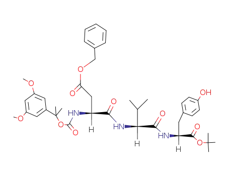 Molecular Structure of 100102-91-8 (Ddz-Asp(OBzl)-Val-Tyr-OBu<sup>t</sup>)