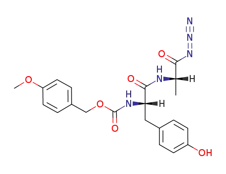 Molecular Structure of 90709-93-6 (L-Alanyl azide, N-[N-[[(4-methoxyphenyl)methoxy]carbonyl]-L-tyrosyl]-)
