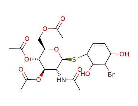 (3,6/4,5)-6-(2-Acetamido-3,4,6-tri-O-acetyl-2-desoxy-β-D-glucopyranosylthio)-4-brom-3,5-dihydroxy-cyclohexen