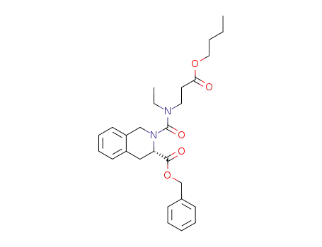 Molecular Structure of 77498-05-6 (3-Isoquinolinecarboxylic acid,
2-[[(3-butoxy-3-oxopropyl)ethylamino]carbonyl]-1,2,3,4-tetrahydro-,
phenylmethyl ester, (S)-)