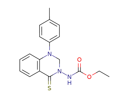 Molecular Structure of 89782-27-4 (Carbamic acid,
[1,4-dihydro-1-(4-methylphenyl)-4-thioxo-3(2H)-quinazolinyl]-, ethyl ester)