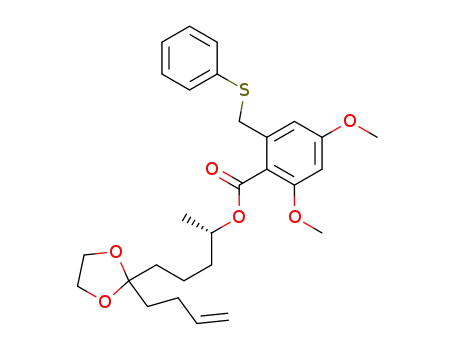 Benzoic acid, 2,4-dimethoxy-6-[(phenylthio)methyl]-,
4-[2-(3-butenyl)-1,3-dioxolan-2-yl]-1-methylbutyl ester, (S)-