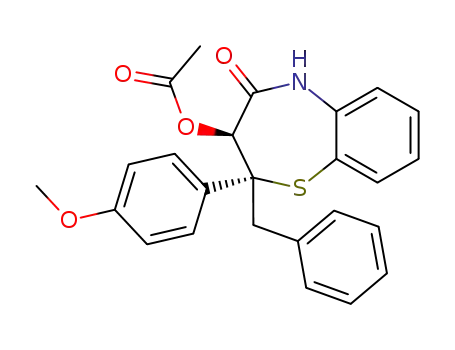 Acetic acid (2R,3S)-2-benzyl-2-(4-methoxy-phenyl)-4-oxo-2,3,4,5-tetrahydro-benzo[b][1,4]thiazepin-3-yl ester