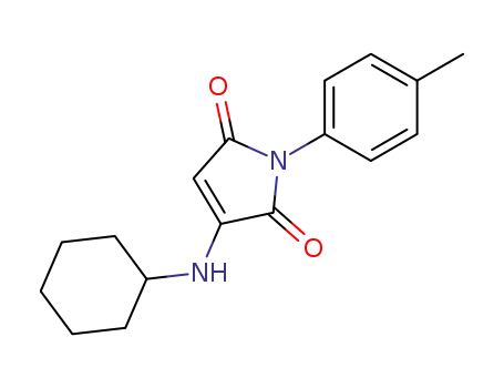 Molecular Structure of 113709-97-0 (1H-Pyrrole-2,5-dione, 3-(cyclohexylamino)-1-(4-methylphenyl)-)
