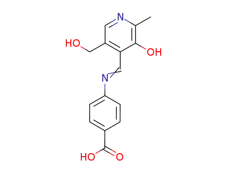 Molecular Structure of 25765-10-0 (4-{[1-(3-Hydroxy-5-hydroxymethyl-2-methyl-pyridin-4-yl)-meth-(E)-ylidene]-amino}-benzoic acid)