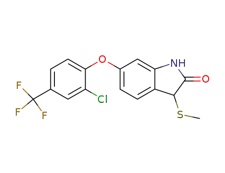 2H-Indol-2-one,
6-[2-chloro-4-(trifluoromethyl)phenoxy]-1,3-dihydro-3-(methylthio)-