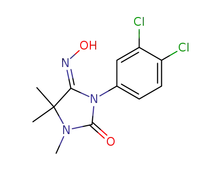 Molecular Structure of 88235-74-9 (2,4-Imidazolidinedione, 3-(3,4-dichlorophenyl)-1,5,5-trimethyl-, 4-oxime,
(Z)-)