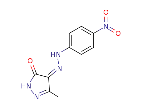 Molecular Structure of 65855-03-0 (1H-Pyrazole-4,5-dione, 3-methyl-, 4-[(4-nitrophenyl)hydrazone])