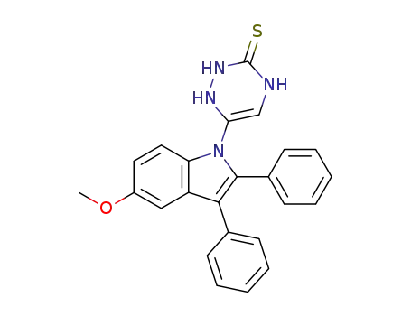 Molecular Structure of 141735-76-4 (1,2,4-Triazine-3(2H)-thione,
1,4-dihydro-6-(5-methoxy-2,3-diphenyl-1H-indol-1-yl)-)