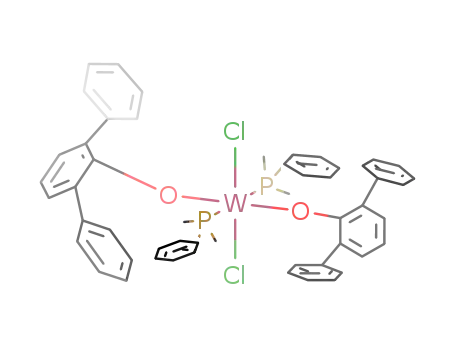 Molecular Structure of 115364-17-5 (Tungsten,
dichlorobis(dimethylphenylphosphine)bis([1,1':3',1''-terphenyl]-2'-olato)-)