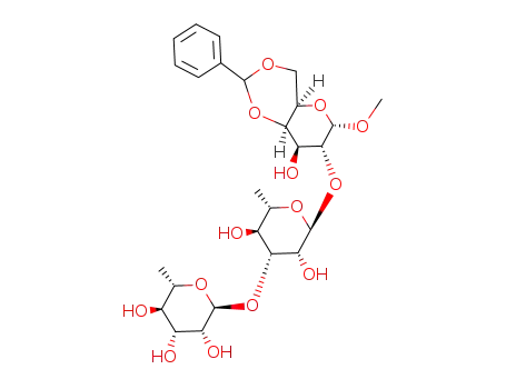 Methyl O-α-L-rhamnopyranosyl-(1->3)-α-L-rhamnopyranosyl-(1->2)-4,6-O-benzylidene-α-D-galactopyranoside