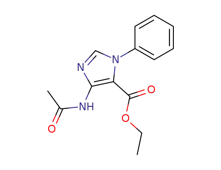 Molecular Structure of 83325-25-1 (1H-Imidazole-5-carboxylic acid, 4-(acetylamino)-1-phenyl-, ethyl ester)