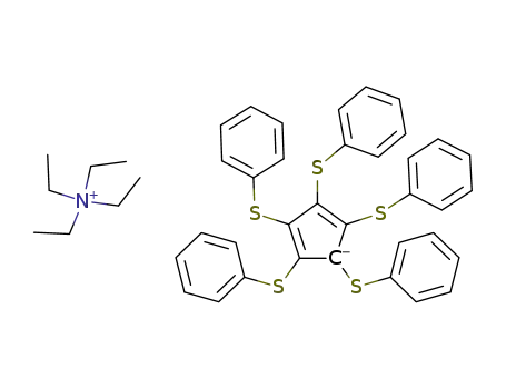 Molecular Structure of 131588-80-2 (Tetraethylammonium-1,2,3,4,5-pentakis(phenylthio)cyclopentadienid)