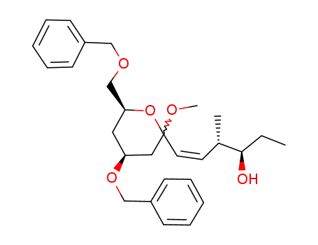 (4S,6S)-4-benzyloxy-6-benzyloxymethyl-2-<(3S,4R,Z)-4-hydroxy-3-methylhex-1-enyl>-2-methoxytetrahydropyran
