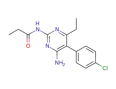 Molecular Structure of 143947-42-6 (Propanamide, N-[4-amino-5-(4-chlorophenyl)-6-ethyl-2-pyrimidinyl]-)