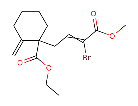 Cyclohexanecarboxylic acid,
1-(3-bromo-4-methoxy-4-oxo-2-butenyl)-2-methylene-, ethyl ester, (E)-