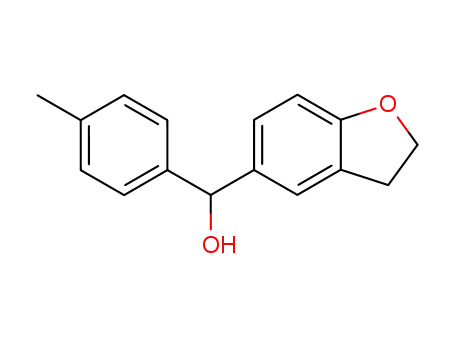 Molecular Structure of 87901-68-6 (5-Benzofuranmethanol, 2,3-dihydro-a-(4-methylphenyl)-)