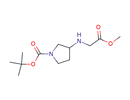 Molecular Structure of 849107-06-8 (1-Boc-3(R )-(methoxycarbonylmethyl-amino)pyrrolidine)