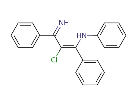 Molecular Structure of 88039-16-1 (Benzenemethanamine,
a-(1-chloro-2-imino-2-phenylethylidene)-N-phenyl-)