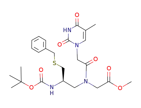 N-tert-butoxycarbonyl-1-(benzylthiomethyl)-N'-methoxycarbonylmethyl-N'-[(thymin-1-yl)acetyl]-ethylenediamine