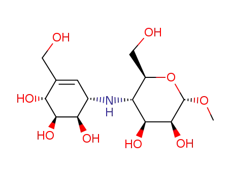 Methyl 4-deoxy-4-<(1S)-(1,4/2,3,5)-2,3,4-trihydroxy-5-(hydroxymethyl)-2-cyclohexen-1-ylamino>-α-D-mannopyranoside