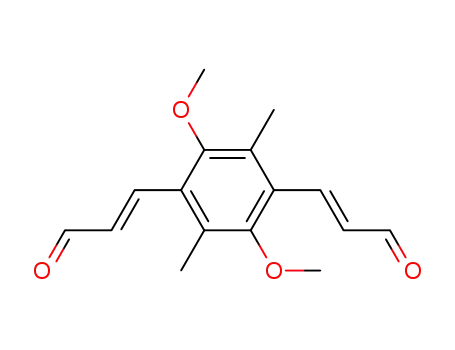 Molecular Structure of 142397-89-5 (2-Propenal, 3,3'-(2,5-dimethoxy-3,6-dimethyl-1,4-phenylene)bis-, (E,E)-)