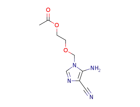 Molecular Structure of 118966-31-7 (1-(2-acetoxyethoxy)methyl-5-amino-4-cyanoimidazole)