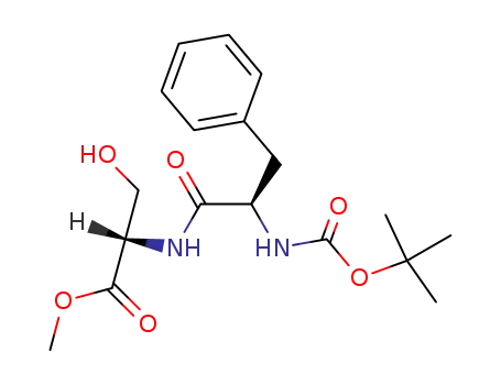 Molecular Structure of 94776-28-0 (L-Serine, N-[N-[(1,1-dimethylethoxy)carbonyl]-D-phenylalanyl]-, methyl
ester)