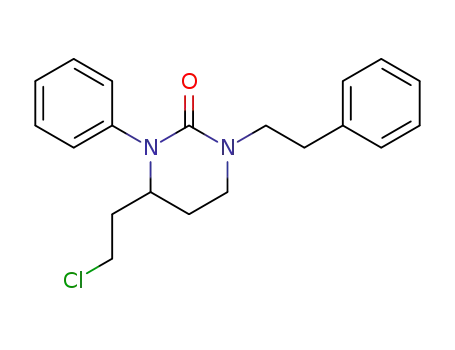 Molecular Structure of 87640-69-5 (2(1H)-Pyrimidinone,
4-(2-chloroethyl)tetrahydro-3-phenyl-1-(2-phenylethyl)-)