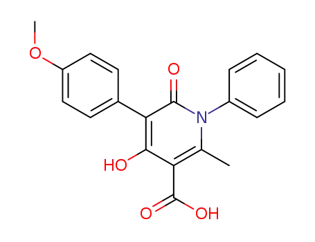 Molecular Structure of 138485-59-3 (3-Pyridinecarboxylic acid,
1,6-dihydro-4-hydroxy-5-(4-methoxyphenyl)-2-methyl-6-oxo-1-phenyl-)