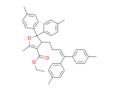 3-Ethoxycarbonyl-4-<4,4-bis(4-methylphenyl)-3-butenyl>-5,5-bis(4-methylphenyl)-2-methyl-4,5-dihydrofuran
