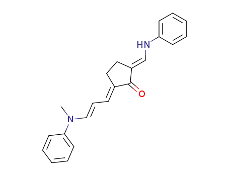 Molecular Structure of 88340-63-0 (Cyclopentanone,
2-[3-(methylphenylamino)-2-propenylidene]-5-[(phenylamino)methylene]
-)