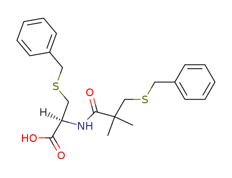 Molecular Structure of 124775-73-1 (S-benzyl-N-(3-benzylthio-2,2-dimethylpropionyl)-D-cysteine)