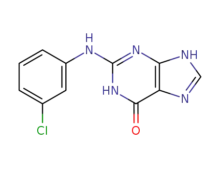 Molecular Structure of 123994-67-2 (2-[(3-chlorophenyl)amino]-3,7-dihydro-6H-purin-6-one)