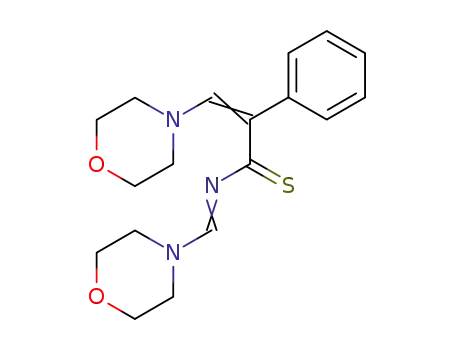 Molecular Structure of 89984-38-3 (Benzeneethanethioamide, N,a-bis(4-morpholinylmethylene)-)