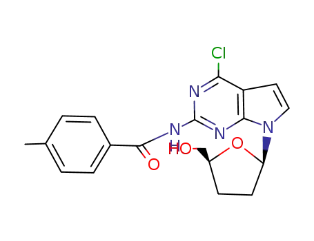 4-chloro-7-(2,3-dideoxy-β-D-glycero-pentofuranosyl)-2-(p-toluoylamino)-7H-pyrrolo<2,3-d>pyrimidine