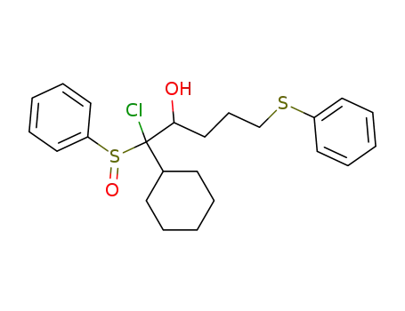 1-Benzenesulfinyl-1-chloro-1-cyclohexyl-5-phenylsulfanyl-pentan-2-ol