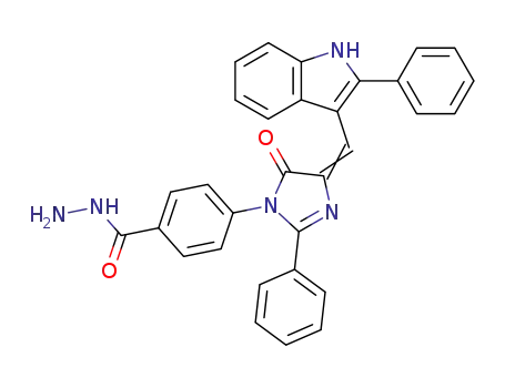 4-<4,5-Dihydro-5-oxo-2-phenyl-4-<(2-phenyl-1H-indol-3-yl)methylene>-1H-imidazol-1-yl>benzoic acid hydrazide
