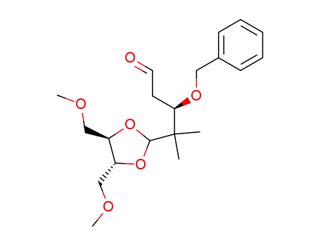Molecular Structure of 115378-46-6 ((R)-3-Benzyloxy-4-((4R,5R)-4,5-bis-methoxymethyl-[1,3]dioxolan-2-yl)-4-methyl-pentanal)