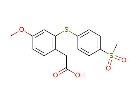 Molecular Structure of 98190-66-0 (<4-Methoxy-2-(4-methylsulfonylphenylthio)phenyl>acetic Acid)