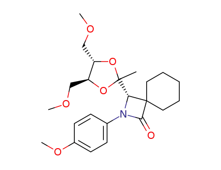 Molecular Structure of 139308-06-8 ((4S)-3-<(4S,5S)-4,5-dimethoxymethyl-2-methyl-1,3-dioxolan-2-yl>-2-p-methoxyphenyl-2-azaspiro<3.5>nonan-1-one)