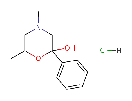 Molecular Structure of 124497-73-0 (4,6-Dimethyl-2-phenyl-morpholin-2-ol; hydrochloride)