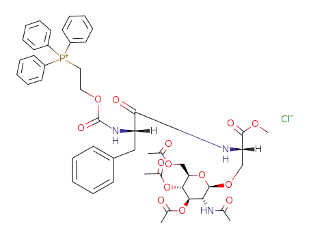 N-<2-(Triphenylphosphonio)ethoxycarbonyl>phenylalanyl-O-(2-acetamido-3,4,6-tri-O-acetyl-2-desoxy-β-D-glucopyranosyl)serin-methylester-chlorid