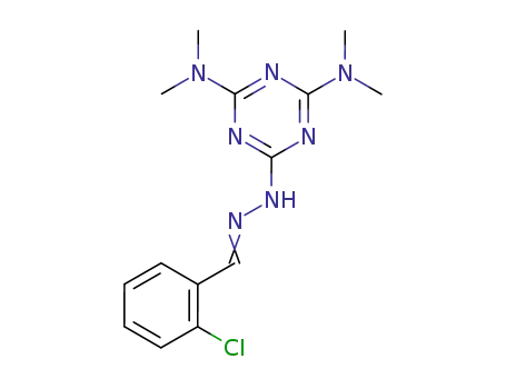 Molecular Structure of 91892-40-9 (Benzaldehyde, 2-chloro-,
[4,6-bis(dimethylamino)-1,3,5-triazin-2-yl]hydrazone)