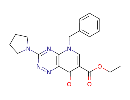 5-Benzyl-8-oxo-3-pyrrolidin-1-yl-5,8-dihydro-pyrido[2,3-e][1,2,4]triazine-7-carboxylic acid ethyl ester