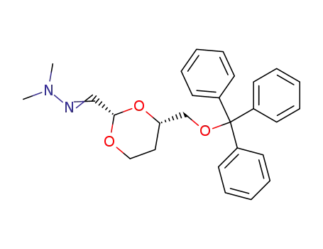 N,N-Dimethyl-N'-[1-((2S,4S)-4-trityloxymethyl-[1,3]dioxan-2-yl)-meth-(E)-ylidene]-hydrazine