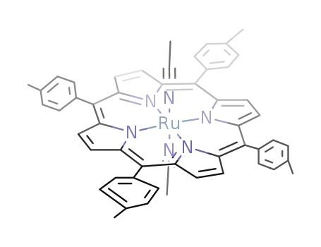 Molecular Structure of 114550-41-3 (bis(acetonitrile)(5,10,15,20-tetra-p-tolylporphyrinato)ruthenium(II))
