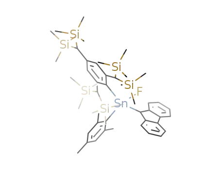 Molecular Structure of 874180-89-9 (2,4,6-tris[bis(trimethylsilyl)methyl]phenyl mesityl SnF CHC<sub>12</sub>H<sub>8</sub>)
